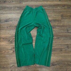 Oysho Green Stripe Wide Leg Zip Sweatpants Jumpsuit